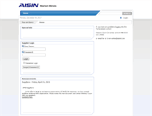 Tablet Screenshot of amisupplier.aisin-na.com